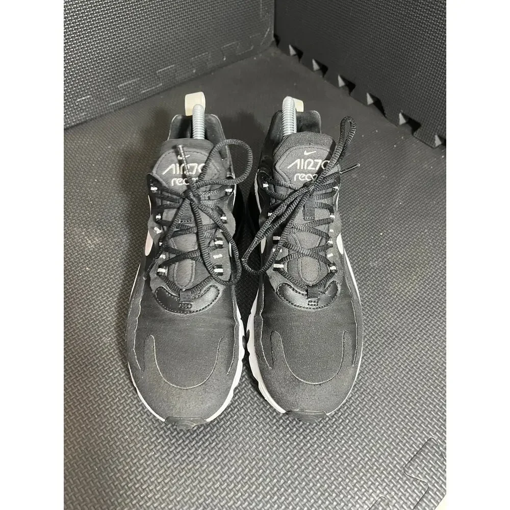 Nike‎ Air Max 270 React Sneakers Running Shoes Black White AT6174-004 US 7.5